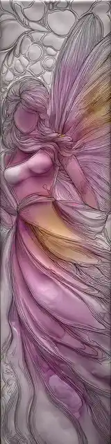 Free abstract angel art bookmark featuring a dainty pink abstract angel